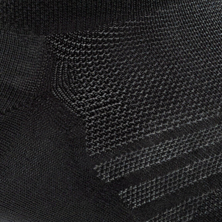 Run No Show Tab Ultra-Lightweight Running Sock - Men by Darn Tough in black with chafe-eliminating cuff and high-performance flex zones for running