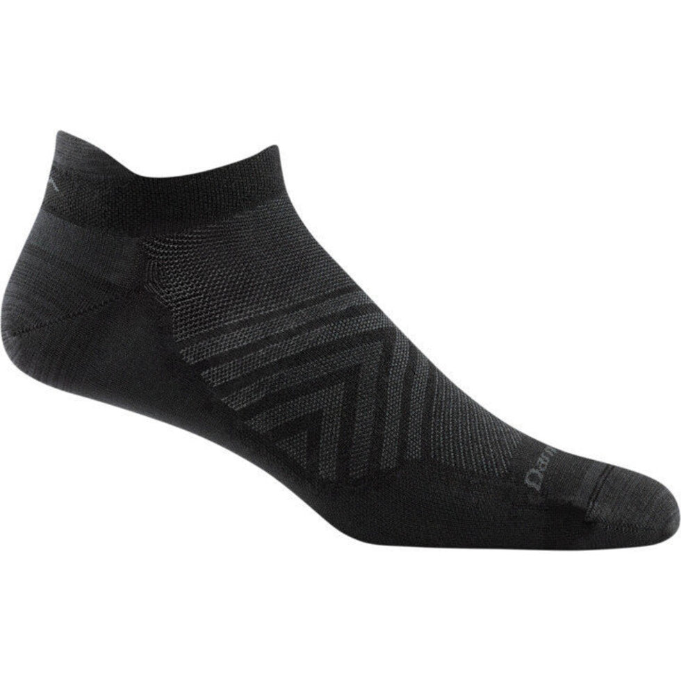 Run No Show Tab Ultra-Lightweight Running Sock - Men by Darn Tough in black with chafe-free cuff and flex zones for high-performance running