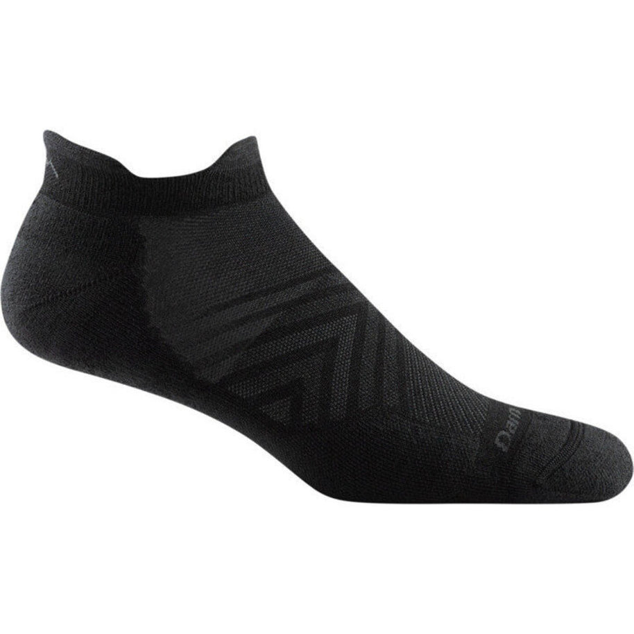 Run No Show Tab Ultra-Lightweight Running Sock - Men by Darn Tough in black with chafe-free cuff and flex zones for high-performance running comfort