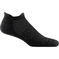 Run No Show Tab Ultra-Lightweight Running Sock - Men by Darn Tough in black with chafe-free cuff and flex zones for high-performance running comfort