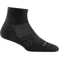 Run Quarter Ultra-Lightweight Running Sock - Women by Darn Tough in black with secure cuff and blister-free fit ideal for trail running