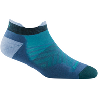 Run No Show Tab Ultra-Lightweight Running Sock - Women by Darn Tough in blue and teal, Merino Wool, sweat-wicking, blister-resistant for running