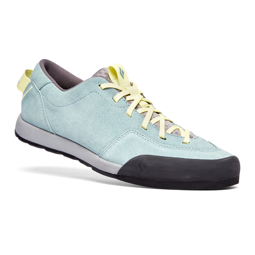 Prime Shoes - Women - FINAL SALE by Black Diamond in light blue and yellow suede, durable and comfortable shoe with weather resistance for lifestyle use