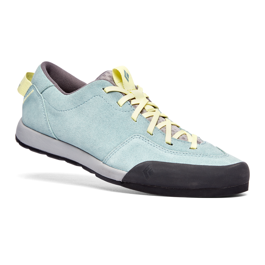 Prime Shoes - Women - FINAL SALE by Black Diamond in light blue and yellow suede, durable and comfortable shoe with weather resistance for lifestyle use