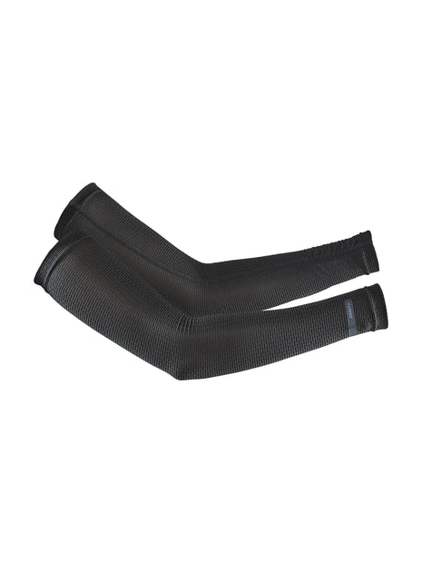 Vent Mesh Arm Cover by Craft in black, breathable sleeves to keep warm during early competition kilometers for running and outdoor use