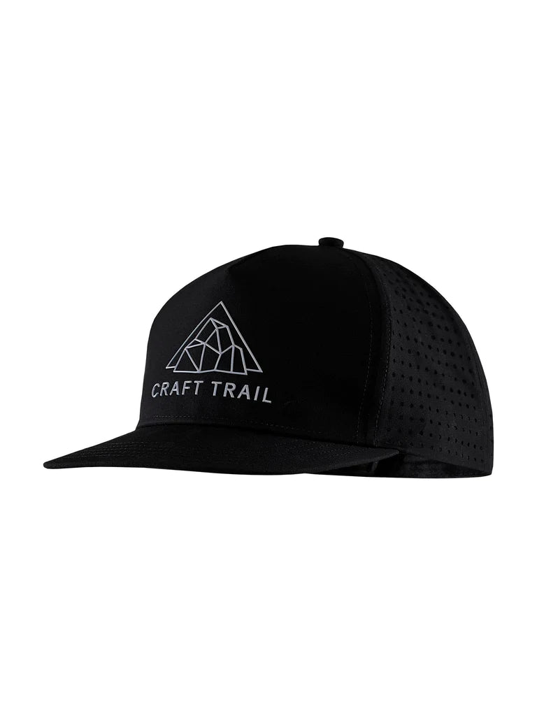 CTM Distance Tech Trucker Cap by Craft in black with breathable mesh lining and moisture-wicking fabric for running and outdoor use
