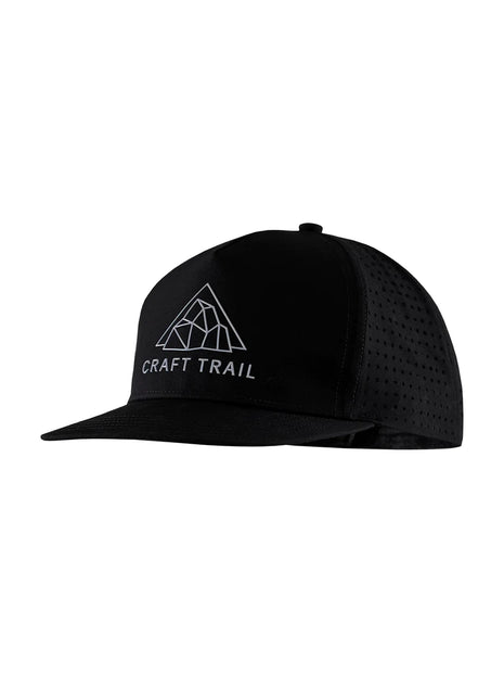 CTM Distance Tech Trucker Cap by Craft in black with breathable mesh lining and moisture-wicking fabric for running and outdoor use