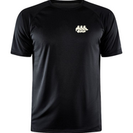 Foveō Tech Shirts by Craft - Men in black by Foveo Running, lightweight recycled polyester training tee with curved side seams for active use