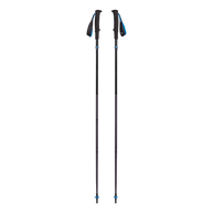 Distance Z Poles by Black Diamond in black and blue aluminum with quick collapsing Z-Pole tech, ideal for trail running and hiking support.