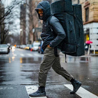 Helium Rain Jacket - Men by Outdoor Research in black, lightweight waterproof jacket with durable protection ideal for running and outdoor use