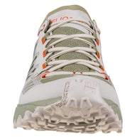 Helios III - Women by La Sportiva in beige and white ultralight trail shoe with added tongue and ankle padding for cushioned outdoor running
