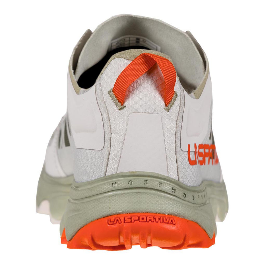 Helios III - Women by La Sportiva in beige and orange, ultralight trail shoe with cushioned sole and ankle padding for running and hiking