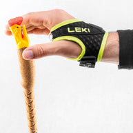 Ultratrail FX ONE by Leki in black and neon green, trail running pole with Trail Shark grip-strap system for race performance