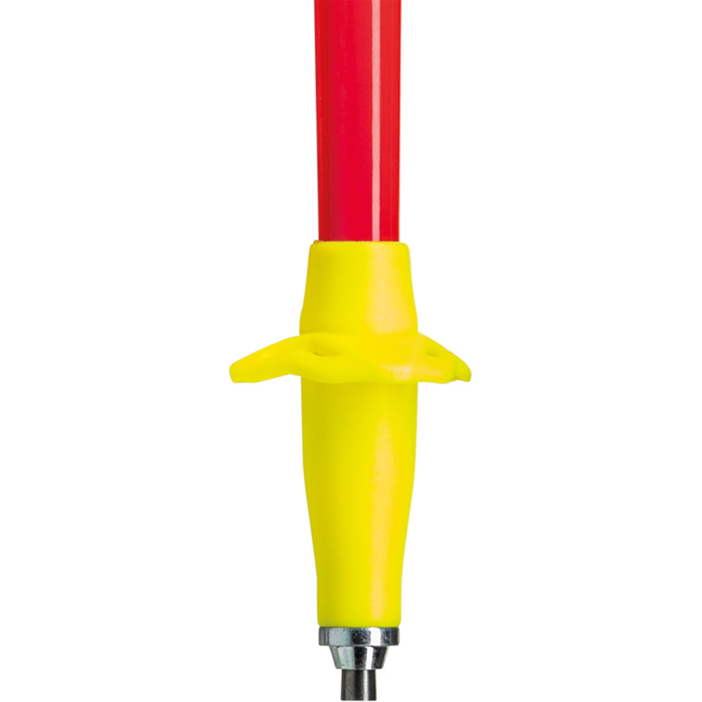 Ultratrail FX ONE by Leki in red and yellow, trail running pole with Trail Shark grip-strap system for race performance and durability