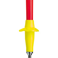Ultratrail FX ONE by Leki in red and yellow, trail running pole with Trail Shark grip-strap system for race performance and durability