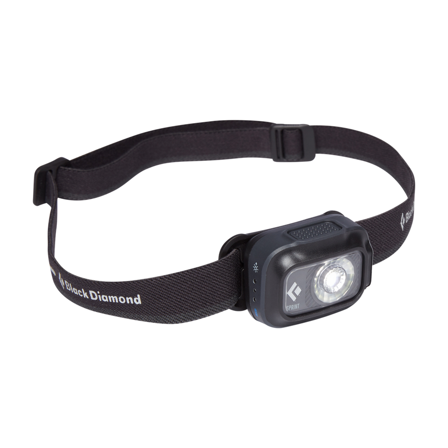Sprint 225 Headlamp by Black Diamond in black, compact lightweight light ideal for fast running and safety during early morning workouts