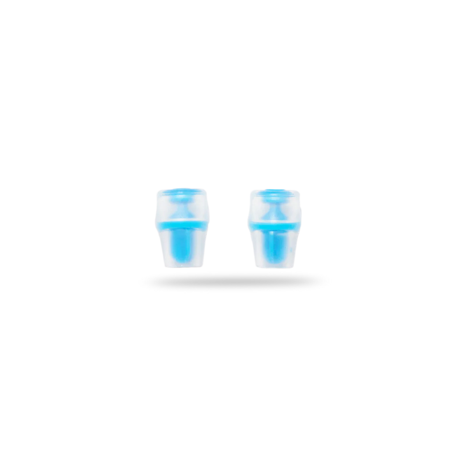 Blaster Bite Valve Sheath 2-Pack by Hydrapak in blue and clear, durable silicone bite valve replacement for hydration systems, soft bite ideal for chewers