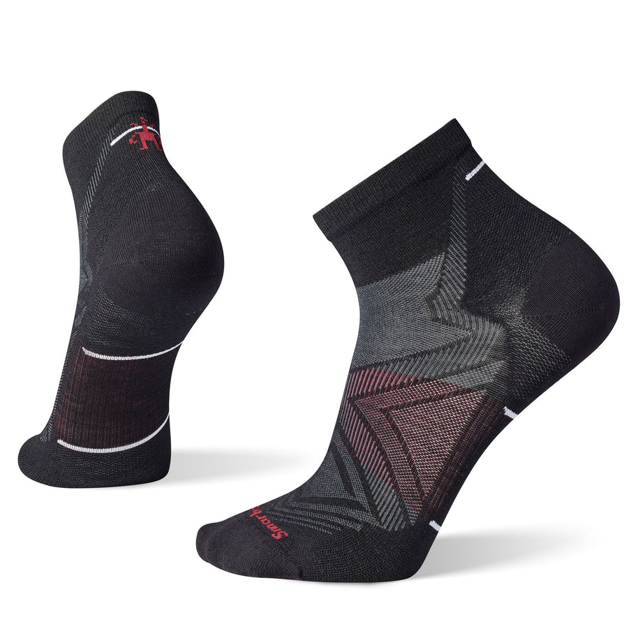 Run Zero Cushion Ankle Socks by SmartWool in black and grey, breathable, comfortable Merino wool socks for running and daily wear