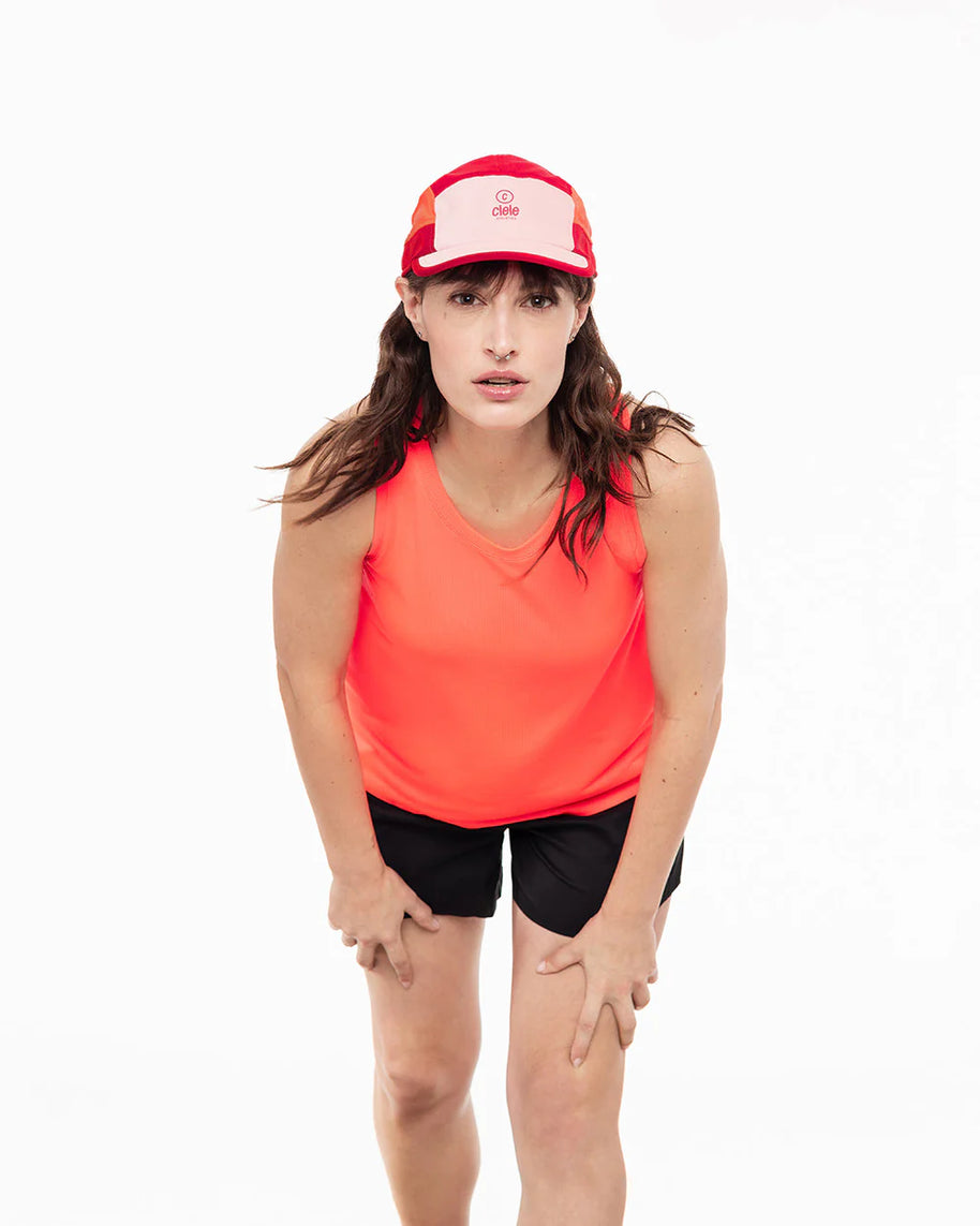 ALZCap SC - C Plus by Ciele in red and pink with COOLmatic mesh for breathability, low profile running cap ideal for outdoor use in Canada