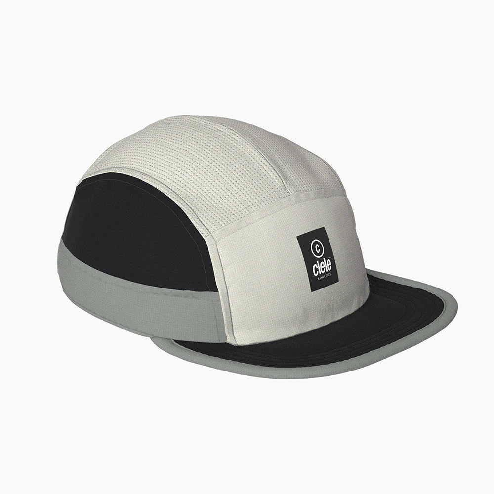 GOCap - C Plus Box by Ciele in black, grey, and white, lightweight soft brim running cap, reflective and machine washable ideal for running