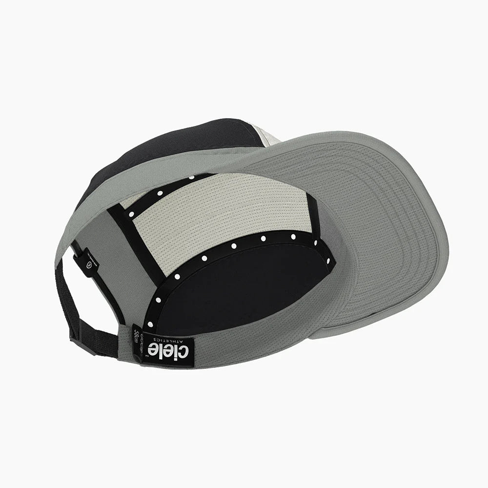 GOCap - C Plus Box by Ciele in black and grey lightweight reflective soft brim run cap, machine washable for running and outdoor use in Canada