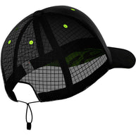 Racing Trucker Cap by Compressport in black with mesh back, adjustable strap, high-performance breathable headwear for running and racing style