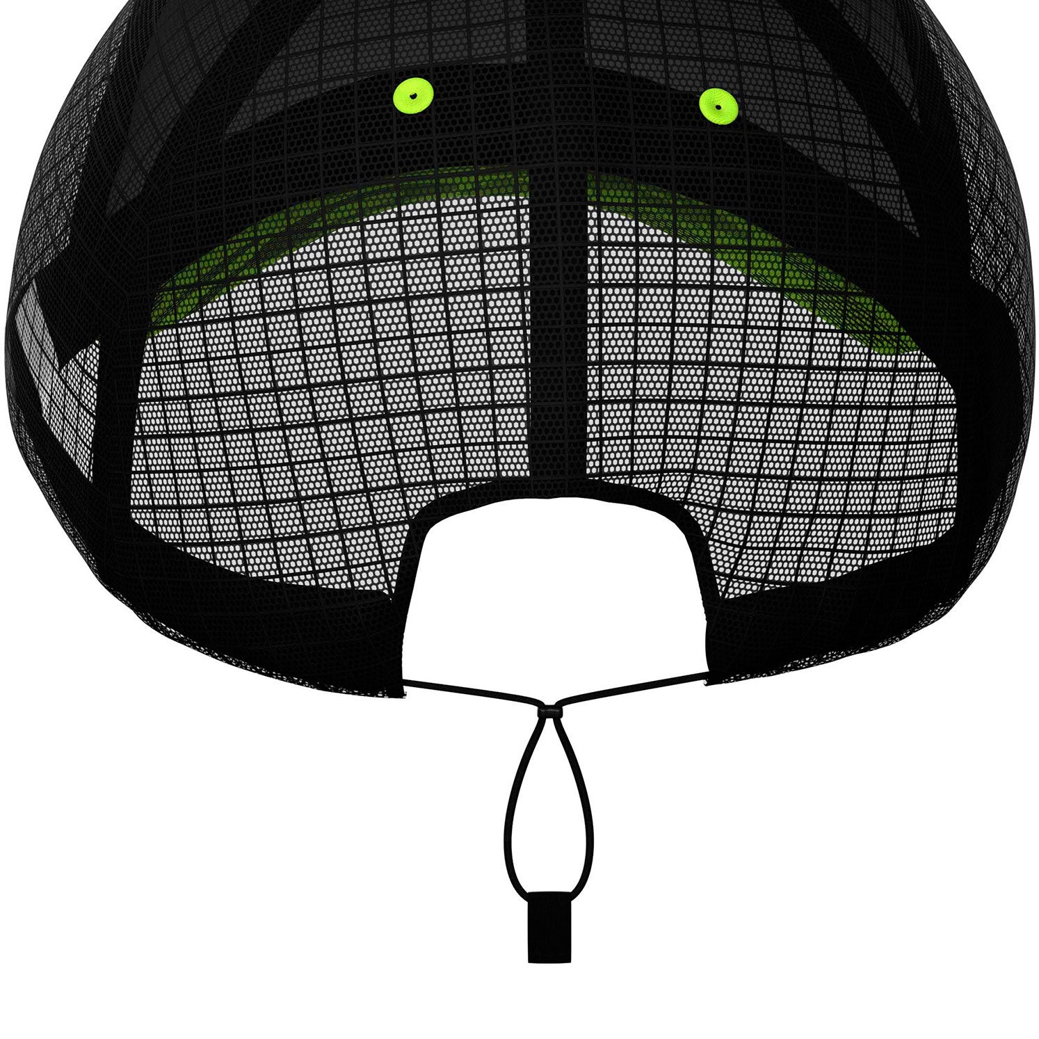 Racing Trucker Cap by Compressport in black with mesh back and adjustable strap, breathable high-performance headwear for racing and training