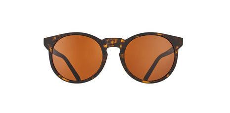 Nine Dollar Pour Over by Goodr in tortoise frame with brown lenses, lightweight glasses made in USA ideal for everyday wear and style