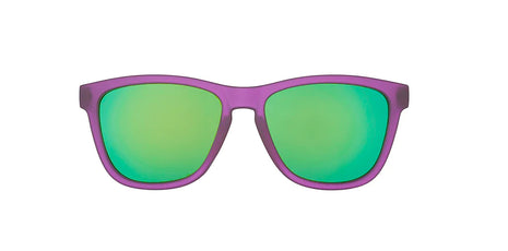 Gardening With A Kraken by Goodr in purple frame with green lenses, lightweight glasses inspired by a teal-eyed Kraken, ideal for outdoor use