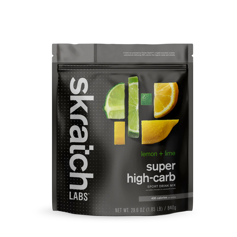Super High-Carb Sport Drink Mix lemon lime by Skratch Labs, high-calorie carb drink mix for endurance athletes needing extra fuel