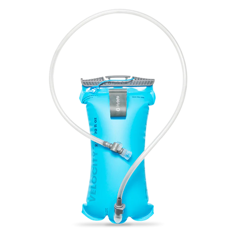 Velocity Reservoir by Hydrapak in blue, lightweight 1.5L hydration reservoir with ergonomic slide-seal top, ideal for running and outdoor use