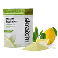 Sport Hydration Drink Mix by Skratch Labs in matcha green tea and lemon, electrolyte replacement for running and workouts