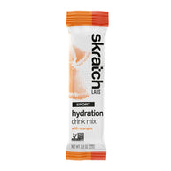 Sport Hydration Drink Mix by Skratch Labs in orange flavor, electrolyte replacement for energy during workouts