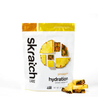 Sport Hydration Drink Mix by Skratch Labs in pineapple flavor, electrolyte replacement with light energy for workouts and running