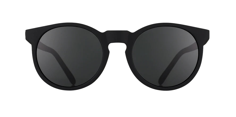 It's Not Black, It's Obsidian by Goodr, obsidian black glasses with volcanic rock-inspired design, lightweight and durable for outdoor use