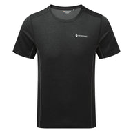 Dart T-Shirt - Men by Montane in black, technical recycled fabric with warmth, breathability, and moisture wicking for all-mountain use