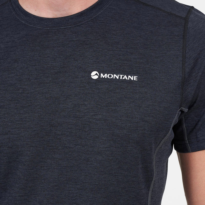Dart T-Shirt - Men by Montane in dark grey with 100% recycled fabric, breathable, moisture-wicking, all-mountain technical top