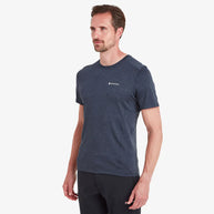 Dart T-Shirt - Men by Montane in moonlight blue, 100% recycled APEX ECO fabric with warmth, wicking, breathability for all-season use