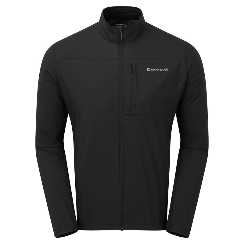 Featherlite Jacket - Men by Montane in black, lightweight windproof breathable jacket ideal for fast mountain days and outdoor running