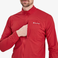 Featherlite Jacket - Men by Montane in red, lightweight windproof breathable jacket ideal for fast-paced mountain activities
