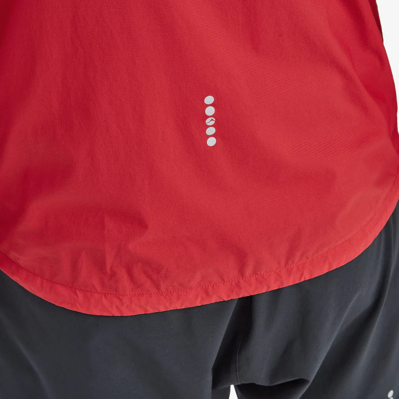 Featherlite Jacket - Men by Montane in red, lightweight windproof breathable jacket for fast mountain running and outdoor use