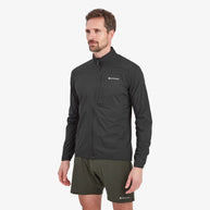 Featherlite Jacket - Men by Montane in black, lightweight windproof breathable jacket for fast-paced mountain outdoor use