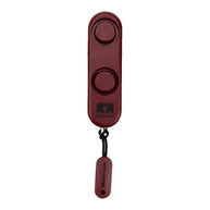 SaferRun Ripcord Siren Personal Alarm by Nathan in dark red, compact safety device with 120dB alarm for emergency alerts during running and outdoor use
