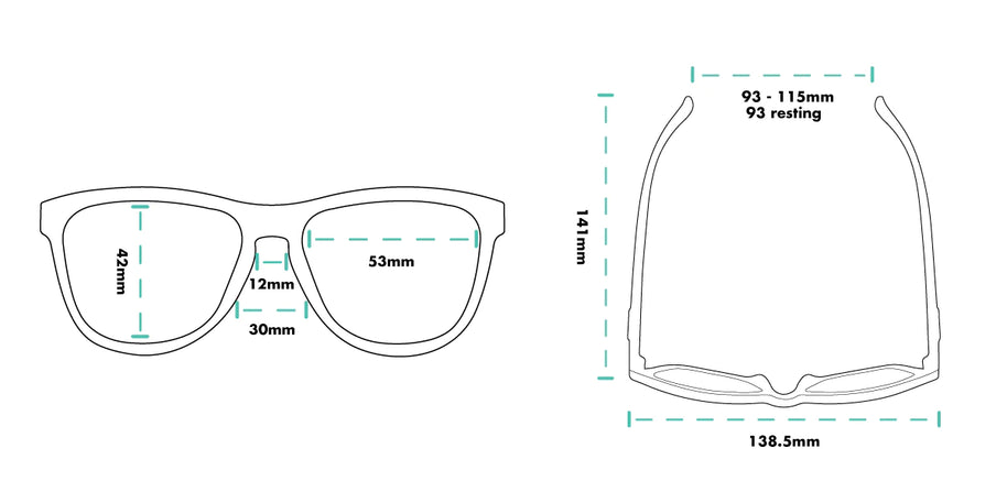 Flamingos On A Booze Cruise by Goodr in pink and teal lightweight glasses with comfortable fit and durable frame for all-day wear