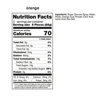 Energy Chews Sport Fuel by Skratch Labs in orange, nutrition facts label showing 70 calories per serving, ideal for endurance and training fuel