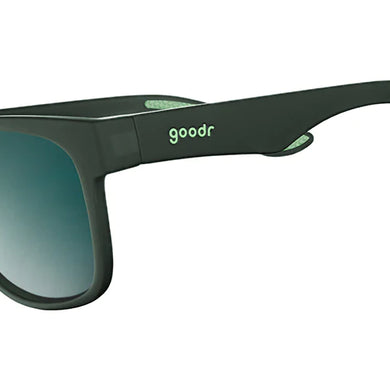 Mint Julep Electroshocks by Goodr in black and mint green lightweight glasses designed for workout rehab and active outdoor use