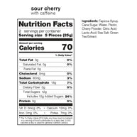 Energy Chews Sport Fuel Sour Cherry by Skratch Labs, 70-calorie caffeine chews with natural ingredients for endurance running nutrition.
