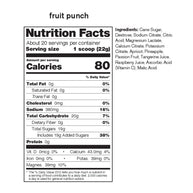 Sport Hydration Drink Mix fruit punch by Skratch Labs, 80 calories per scoop, electrolyte replacement with natural fruit flavors.