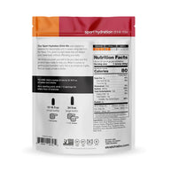 Sport Hydration Drink Mix by Skratch Labs in orange and red pouch, electrolyte replacement with light fruit flavor for workout hydration and energy