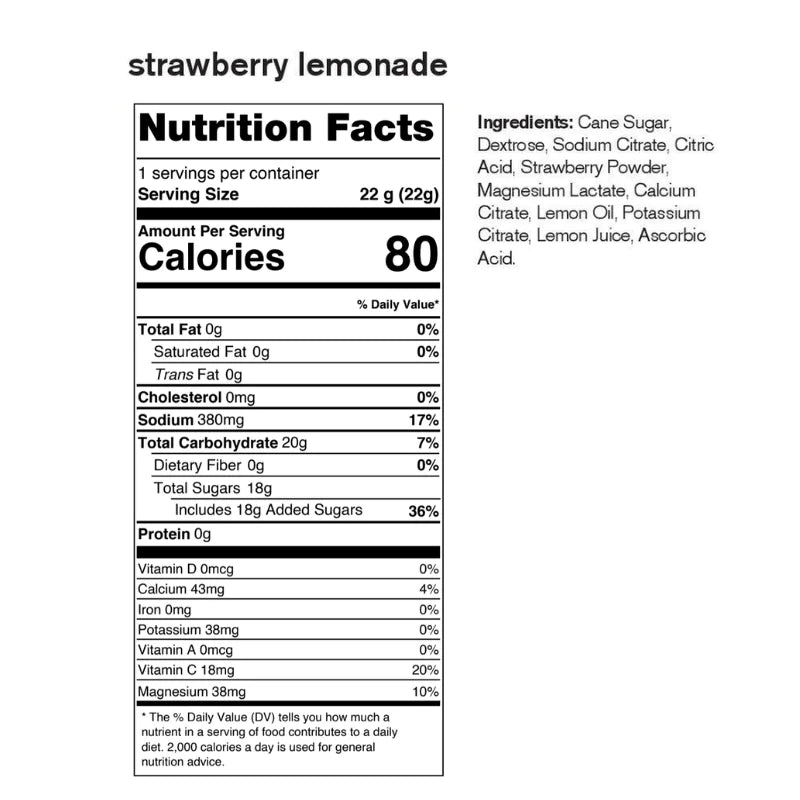 Sport Hydration Drink Mix by Skratch Labs in strawberry lemonade, electrolyte-replenishing with natural ingredients for workout energy and hydration